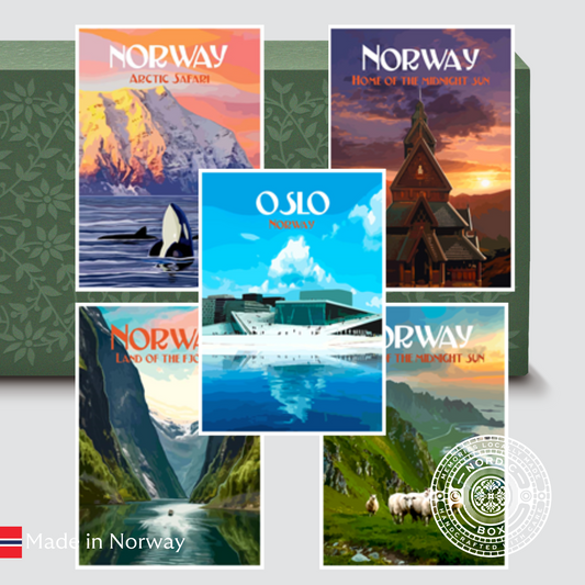 Retro Scenes of Norway Postcard Bundle of 5